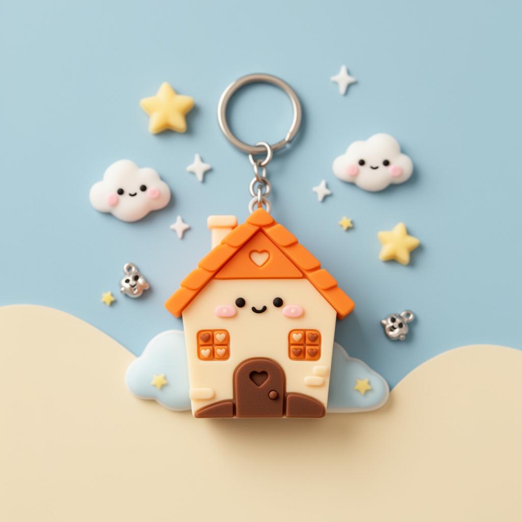 DIY chibi house keychain preview